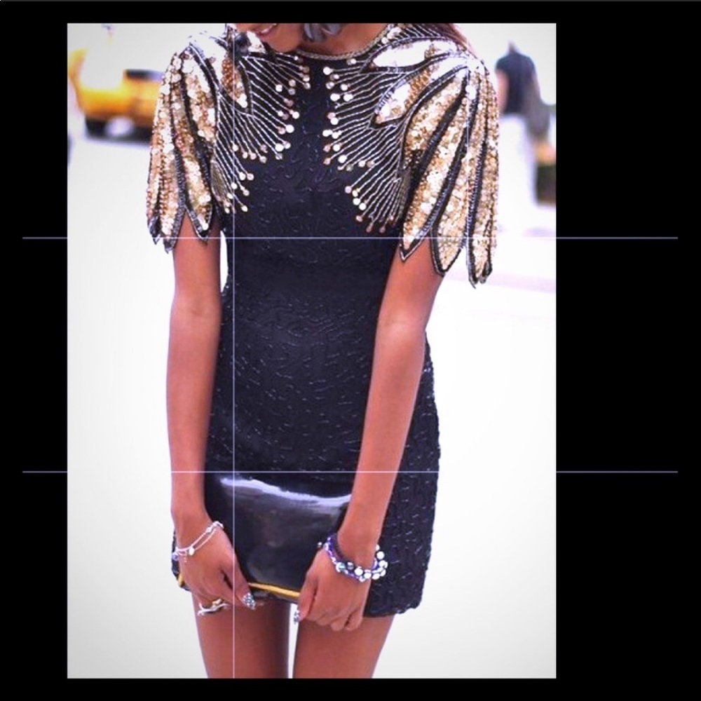 Iconic Black & Gold Sequin Dress – Total Head-Turner NWT